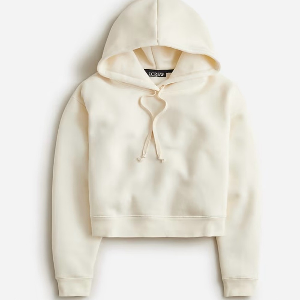 NWT J.Crew Heritage Fleece Cropped Hoodie